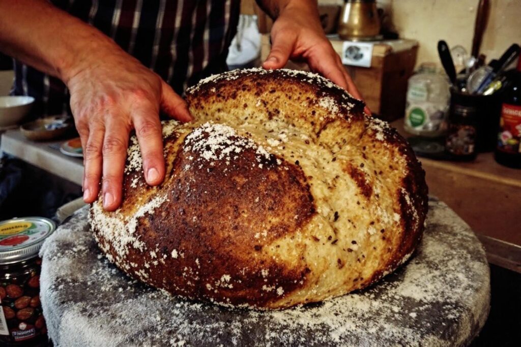 Recette traditionnelle de pain d'orge : délicieuse préparation crétoise
