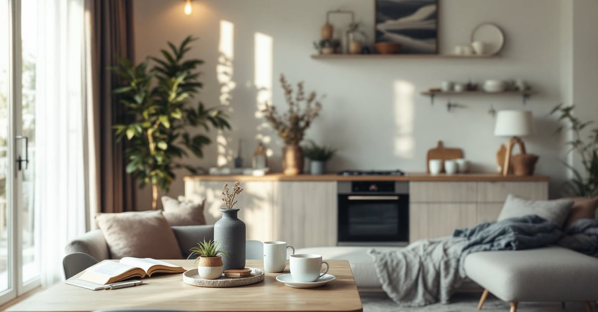 Aménagement intérieur maison moderne avec décoration soignée et espace bien organisé